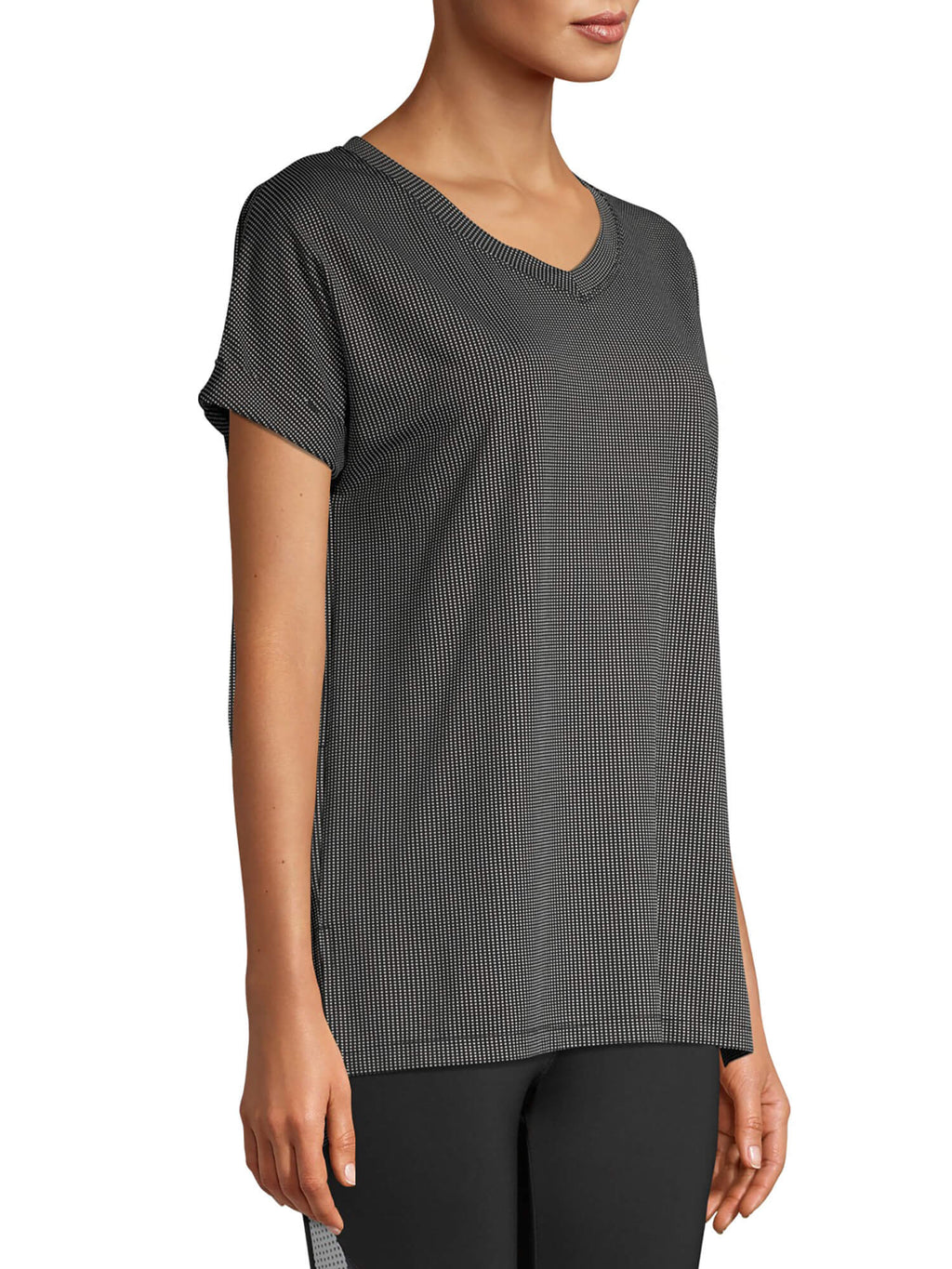 Avia Black Soot Women's Active V-Neck Mini Dot Tunic – Eccentric Mall