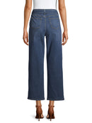 Time and Tru Medium Enzyme Women's High Rise Wide Leg Self Belt Jeans