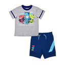 PJ Masks Baby and Toddler Boy Grey/Navy Graphic T-Shirt and Knit Shorts Outfit Set