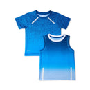 Athletic Works Baby and Toddler Boys' Blue Ocean/Cabana Swim Active T-Shirt and Tank Top
