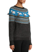 Holiday Time Women's Black Soot Fair Isle Holiday Sweater