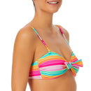 No Boundaries Juniors' Cartagena Tricot Stripe Bikini Swim Top