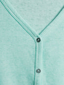 No Boundaries  Mist Mint Juniors' Tie Front Waffle Top