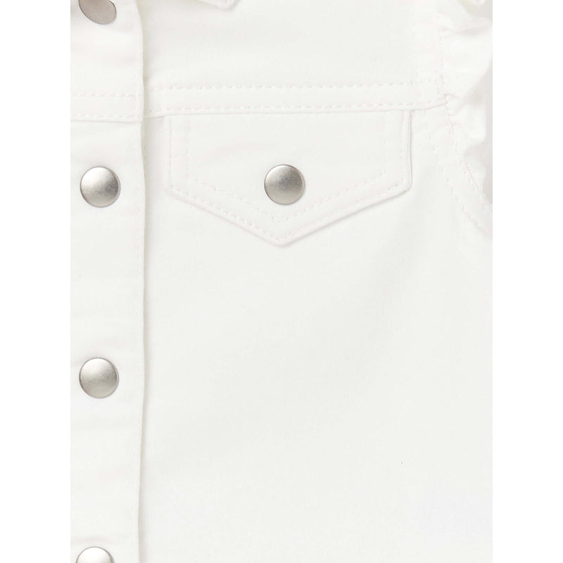 Wonder Nation Baby Girls' Vivid White Knit Ruffle Denim Jacket