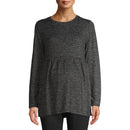 Time and Tru Marled Charcoal Heather Maternity Blouse with Peplum Details