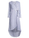 Time and Tru Blue Yonder Stripe Women's Long Sleeve Faux Wrap Dress