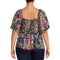 Terra & Sky Women's Plus Size Dark Navy Flutter Sleeve Top