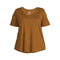 Terra & Sky Women's Plus Size Coffee Cake V-Neck T-Shirt with Short Sleeves
