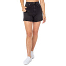 Celebrity Pink Juniors' and Women's Black Wash Frayed Hem High Rise Short