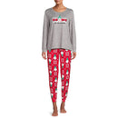 Secret Treasures Med Grey Heather Women's Long Sleeve Shirt and Joggers Pajama Set