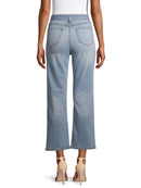 Time and Tru Light Enzyme Women's High Rise Wide Leg Self Belt Jeans