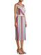 Time and Tru Multi Stripe Women's Button Dress with Belt