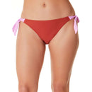 No Boundaries Juniors' Clay Brick/Orchid Rose Colorblock Bikini Bottom