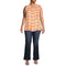 Terra & Sky Women's Plus Size Orange Spirit Sleeveless Pintuck Shirt