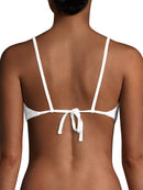 No Boundaries Juniors' Arctic White Tortoise Ring Swimsuit Top