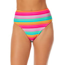 No Boundaries Juniors' Cartagena Tricot Stripe High Rise Bikini Bottom