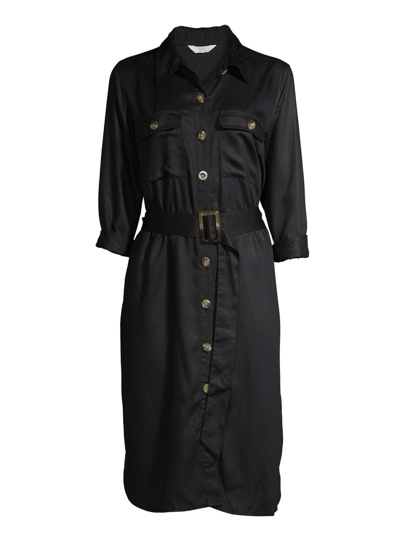 time and tru shirt dress Time and Tru Black Soot Women's Woven Utility Shirt Dress – Eccentric Mall