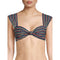 No Boundaries Juniors' Multicolor Lurex Rib Knit Bikini Top