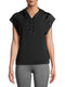 Avia Women's Black Hooded Short Sleeve Pullover