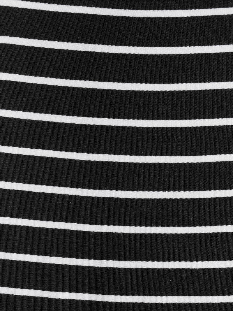 Time and Tru Black/White stripe Maternity Short Sleeve Ruffle Stripe Top with Elastic Band