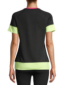 Avia Black Women's Active Colorblock Perforated Tee