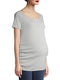 Time and Tru Grey Maternity Short Sleeve Henley