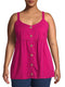 Terra & Sky Magenta Quartz Women's Plus Size Button Front Tank