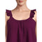 Terra & Sky Women's Plus Size Purple Oxford Ruffle Strap Tank Top