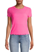 No Boundaries BB Pink Juniors' Mesh Tee with Tank Top