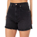 Celebrity Pink Juniors' and Women's Black Wash Frayed Hem High Rise Short