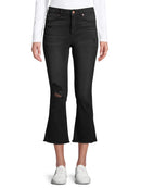 No Boundaries Washed Black Juniors' Crop Kick Flare Jeans