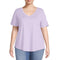 Terra & Sky Women's Plus Size Lavender Sky V-Neck T-Shirt with Short Sleeves