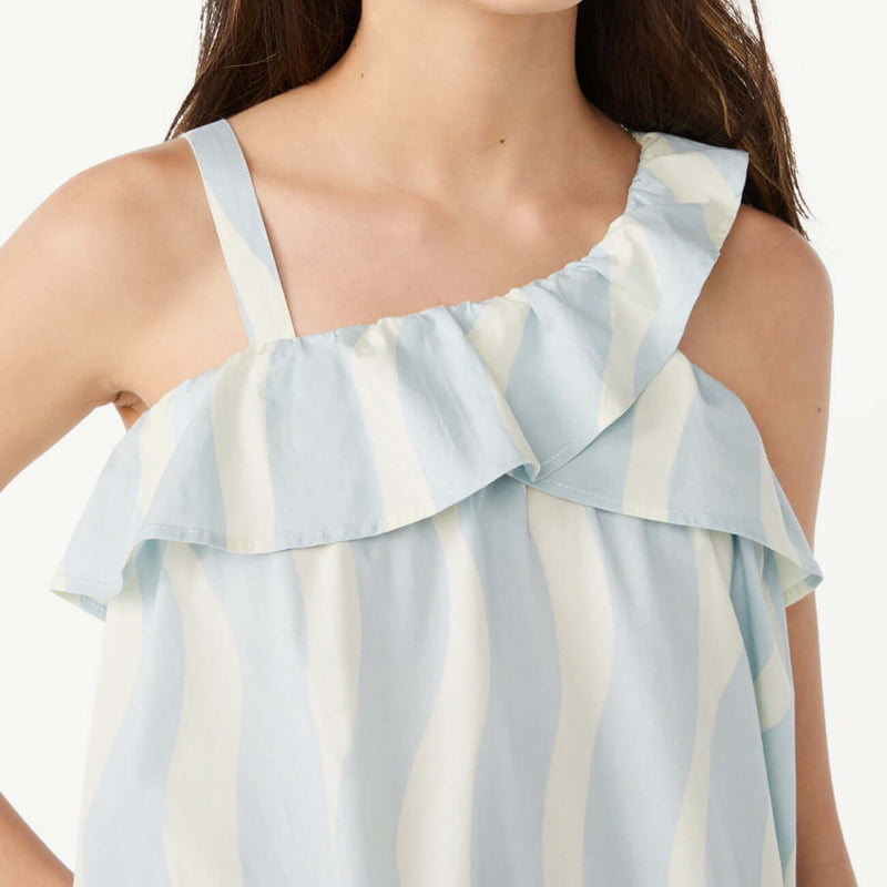 Free Assembly Girls Clear Blue Babydoll Dress with Asymmetric Neckline Eccentric Mall Free Assembly Girls Clear Blue Babydoll Dress with Asymmetric Neckline Eccentric Mall