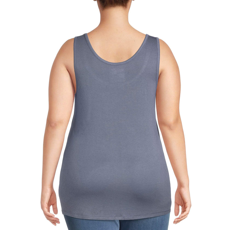 Terra & Sky Women's Plus Size Slate Grey Layering Tank Top