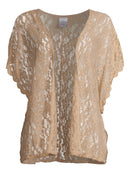 No Boundaries Taupe Juniors' Lace Kimono