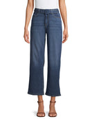 Time and Tru Medium Enzyme Women's High Rise Wide Leg Self Belt Jeans