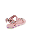 Time and Tru Women's Pink Floral Nature Sandals with Bow Detail