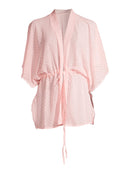Time And Tru Pink Clip Dot Kimono W/ Picot Trim