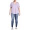 Terra & Sky Women's Plus Size Lavender Sky V-Neck T-Shirt with Short Sleeves