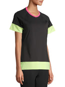 Avia Black Women's Active Colorblock Perforated Tee