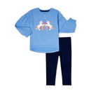 365 Kids From Garanimals Girls Love You Blue Printed Crewneck and Leggings