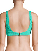 No Boundaries Juniors' Textured Mint Jade Swimsuit Bikini Top