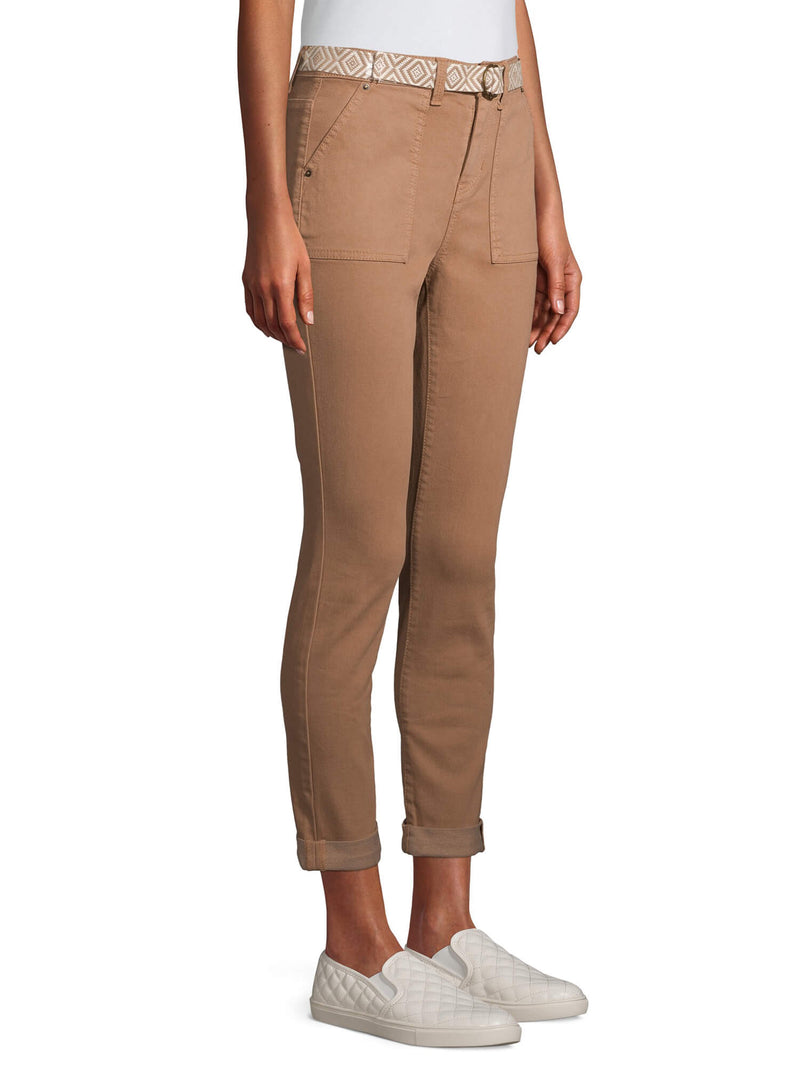 Time and Tru Toasted Brown Women's Belted Utility Pants