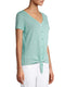 No Boundaries  Mist Mint Juniors' Tie Front Waffle Top