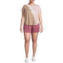 Terra and Sky Women's Plus Size Elegant Mauve Pull On Knit Shorts