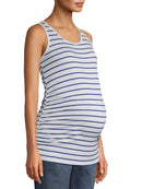 Time And Tru Women's Blue Stripe Maternity Tank Top