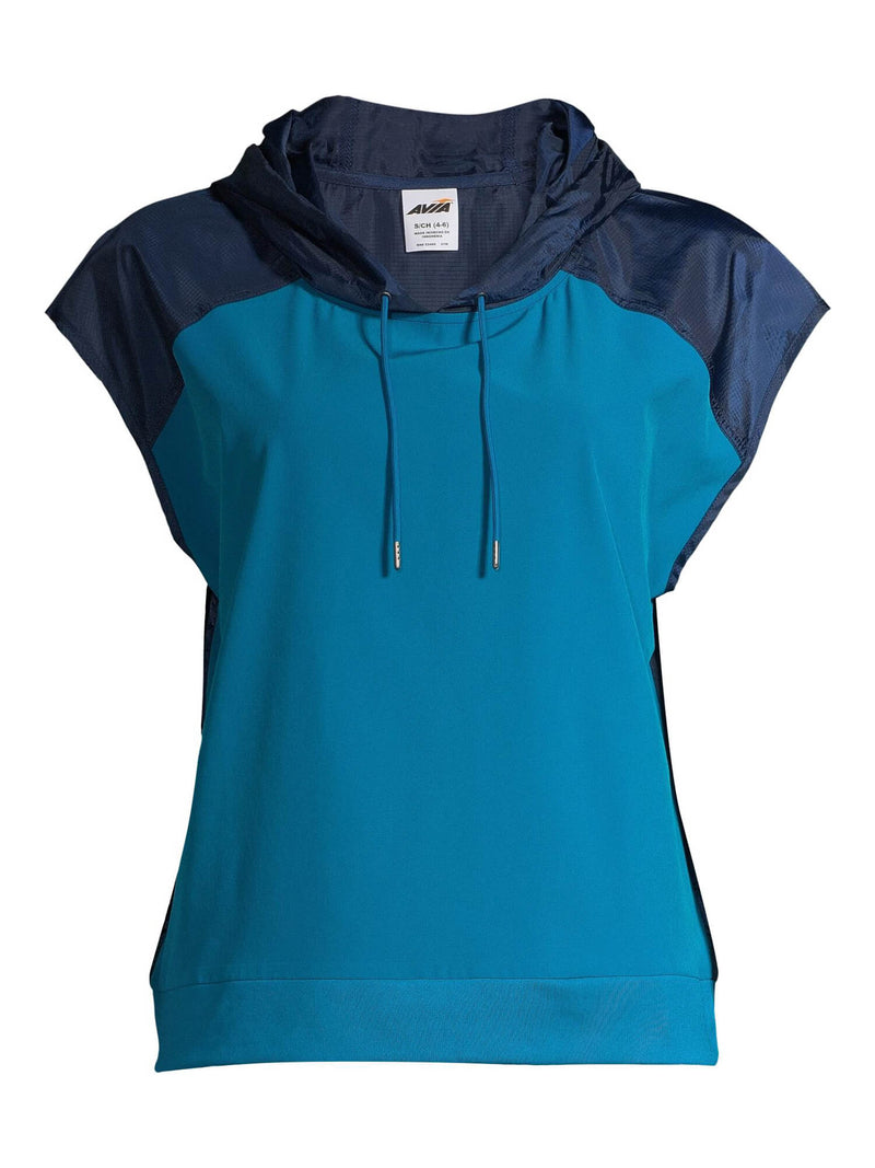 Avia Women's Calypso Blue/ Blue Cove Hooded Short Sleeve Pullover