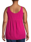 Terra & Sky Magenta Quartz Women's Plus Size Button Front Tank