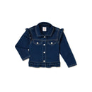 Wonder Nation Baby Girls' Blue Knit Ruffle Denim Jacket