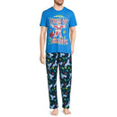 Christmas Vacation Blue Men’s Graphic T-Shirt and Pants Sleepwear Set, 2-Piece